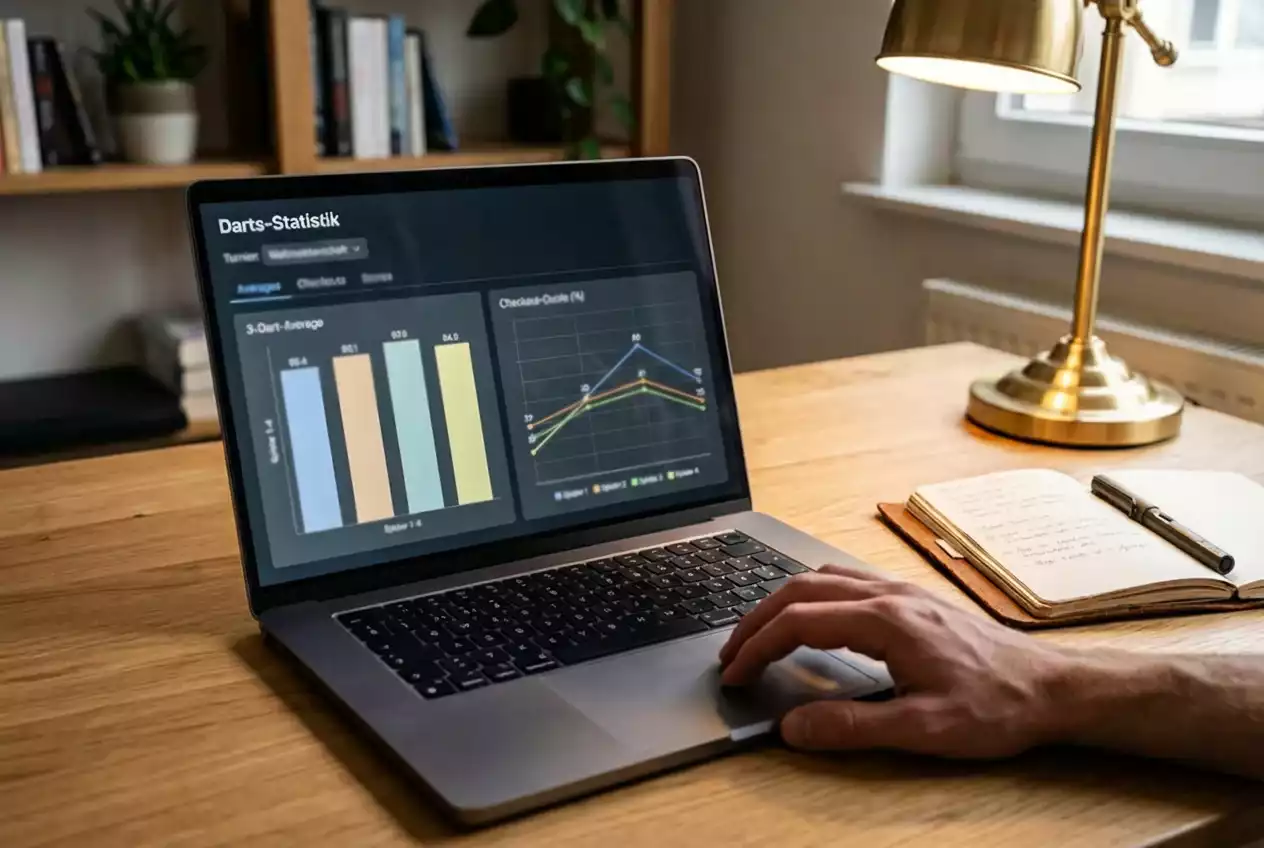 Darts Statistik Analyse mit Average und Checkout-Quote